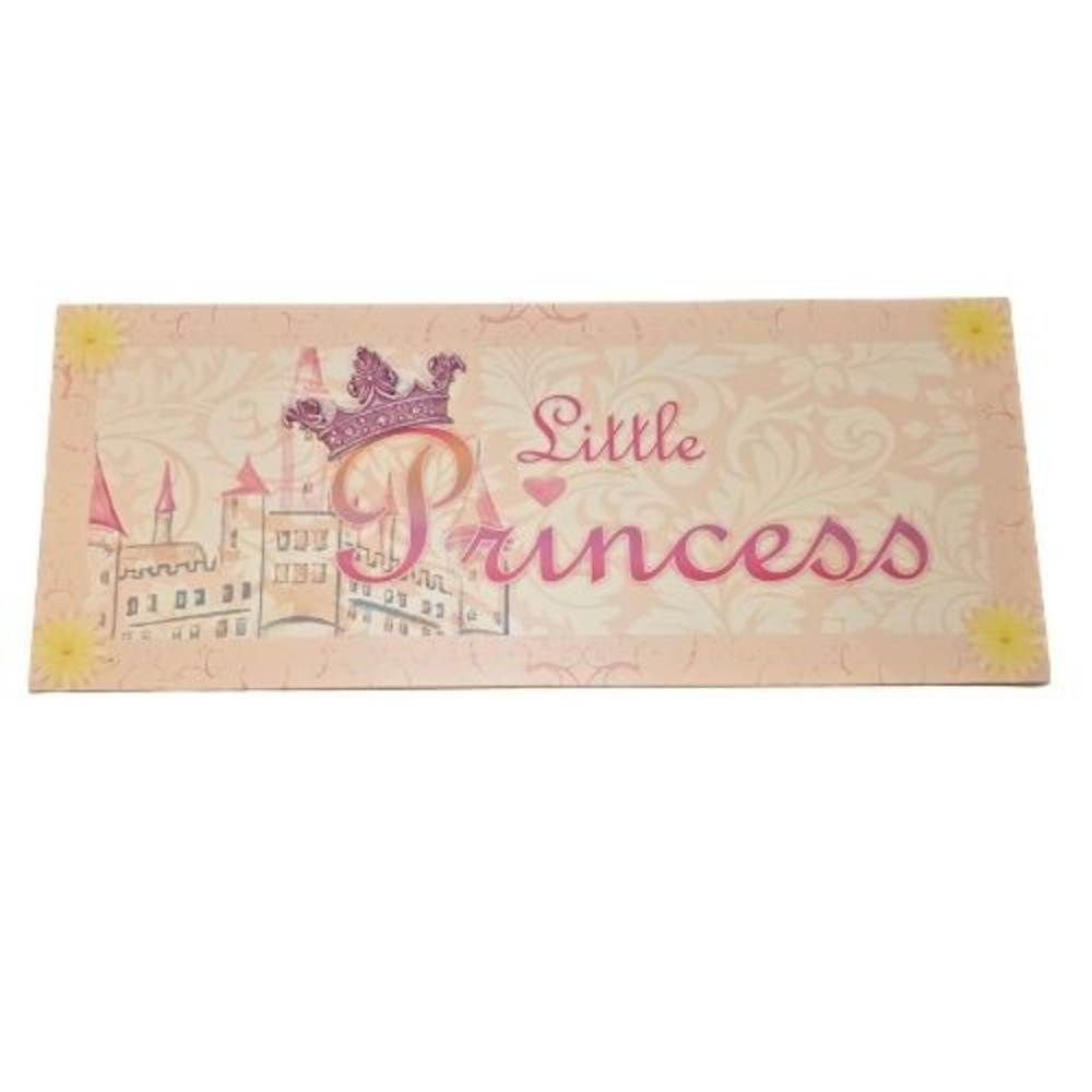 Little Princess Canvas Wall Art Pink Castle Tiara Girls Nursery Decor 20x8 Crown